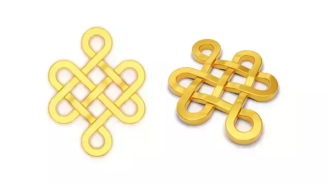 Eternity Knot Curved - Endless Knot Pendant