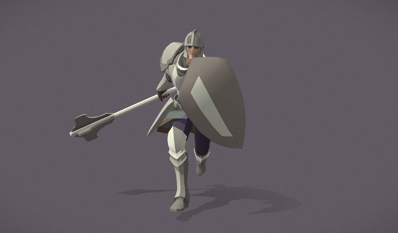 Polygon Art RPG - Valorblade Defender Low-poly 3D model_5