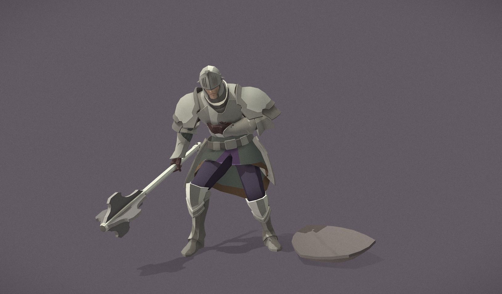 Polygon Art RPG - Valorblade Defender Low-poly 3D model_7