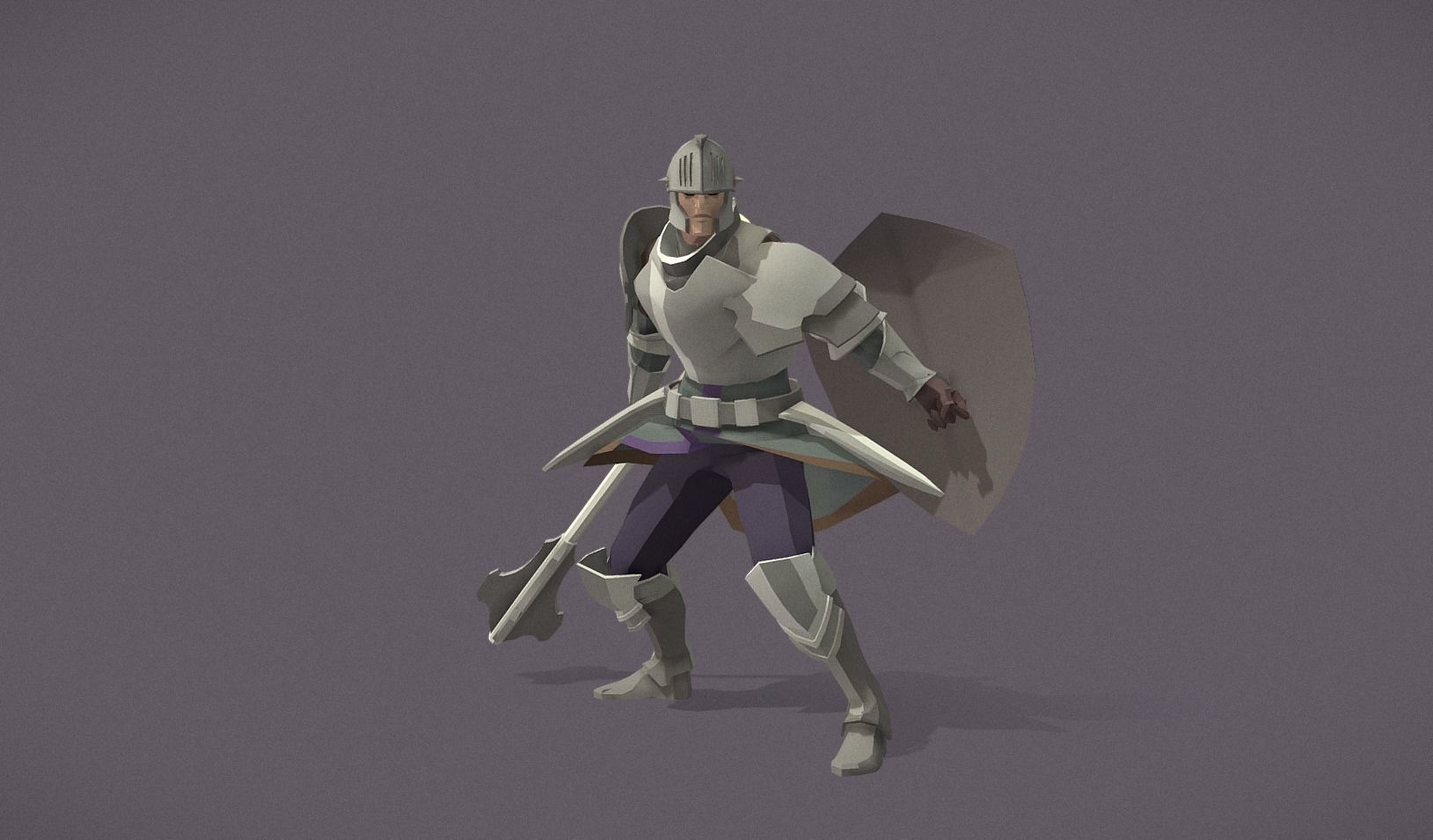 Polygon Art RPG - Valorblade Defender Low-poly 3D model_4