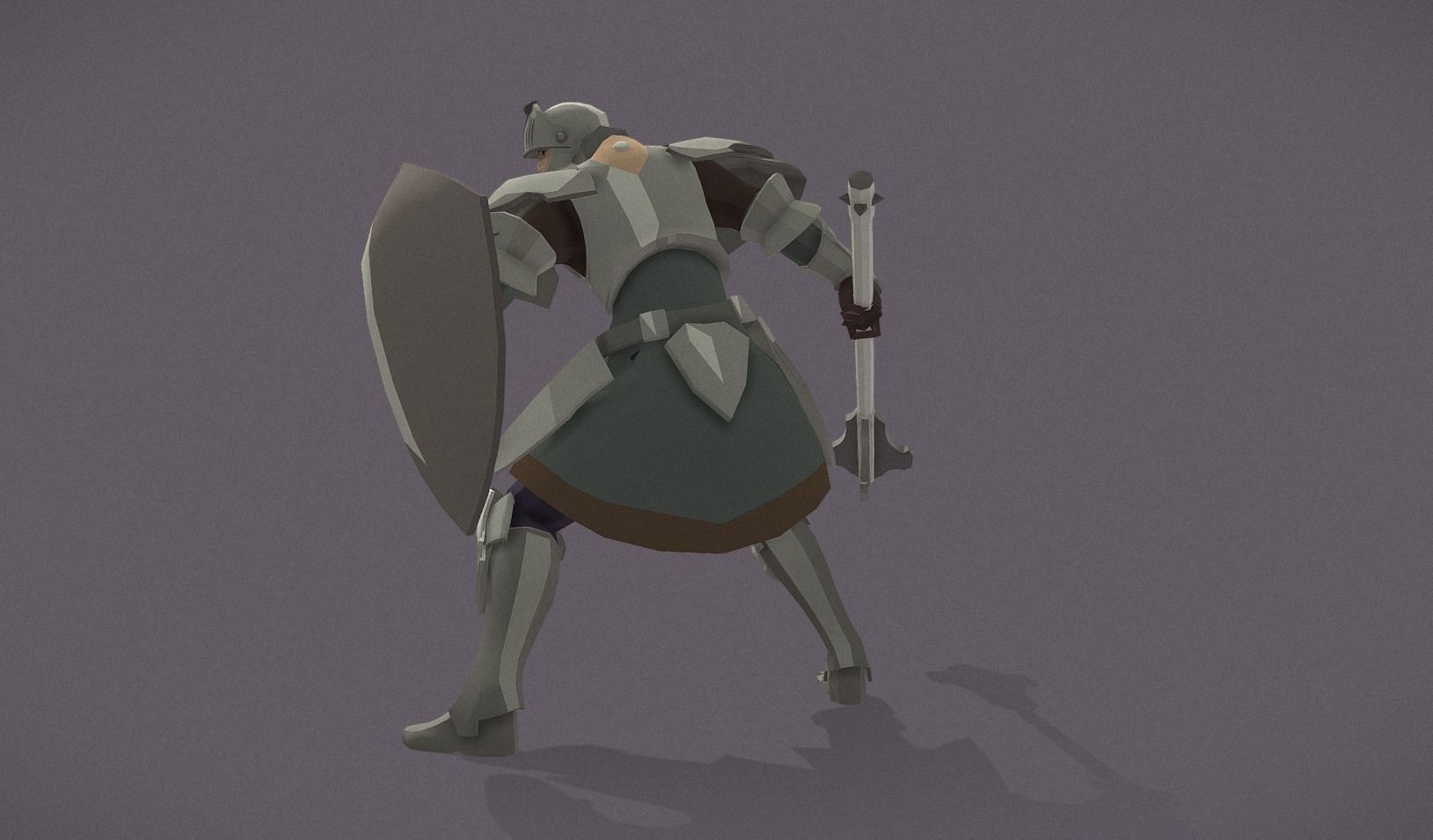 Polygon Art RPG - Valorblade Defender Low-poly 3D model_9