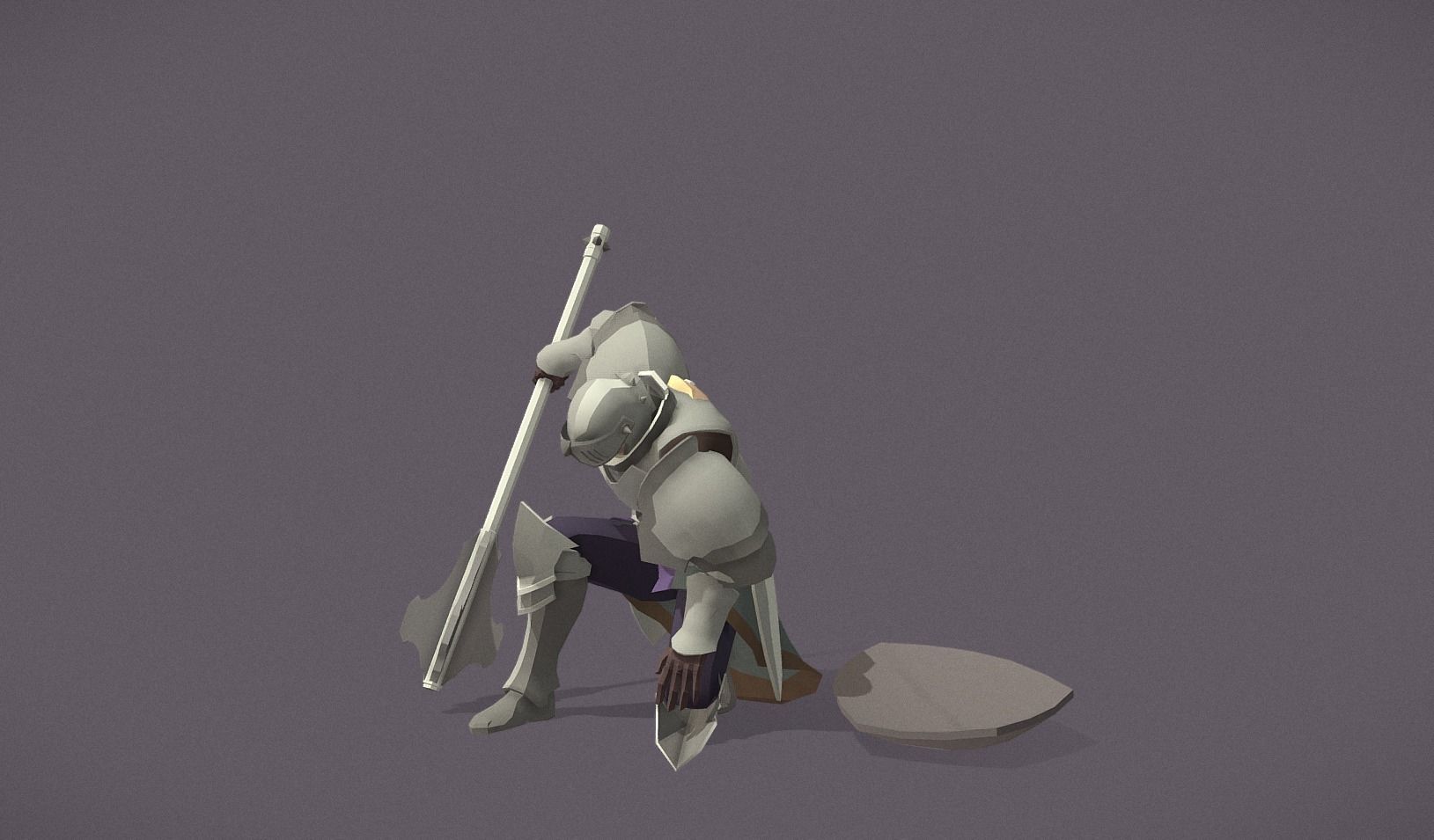Polygon Art RPG - Valorblade Defender Low-poly 3D model_8
