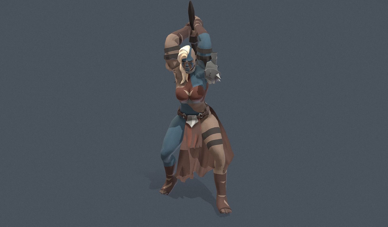 Polygon Art RPG - Hammerstorm Huntress Low-poly 3D model_7