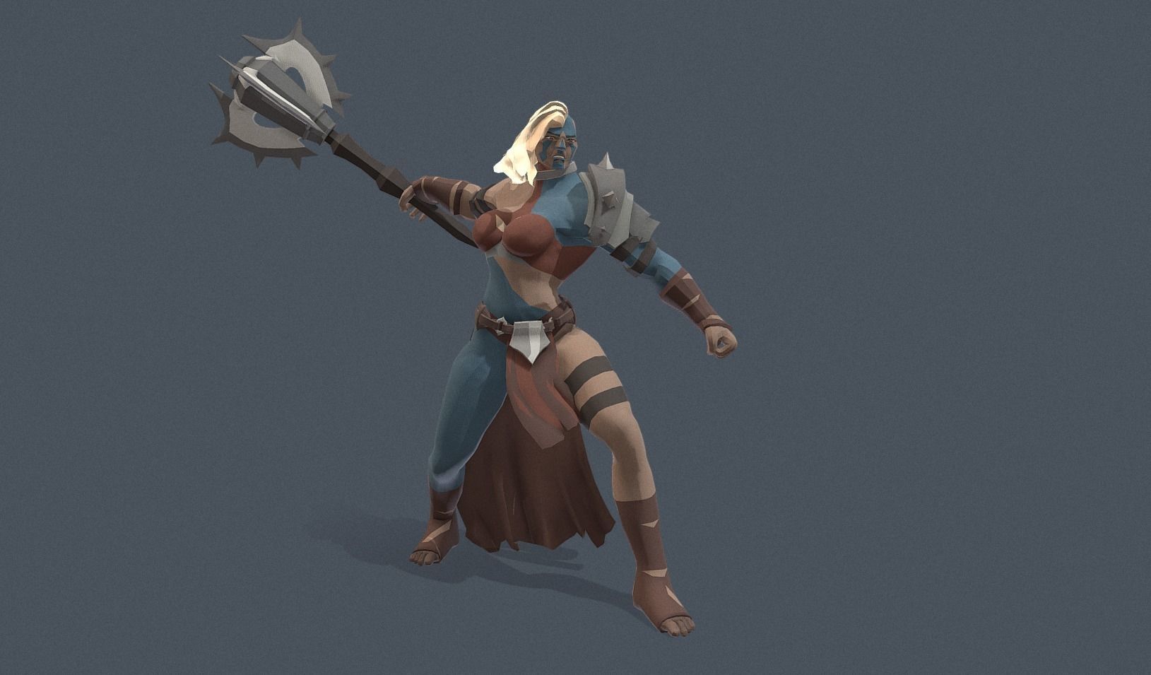 Polygon Art RPG - Hammerstorm Huntress Low-poly 3D model_4