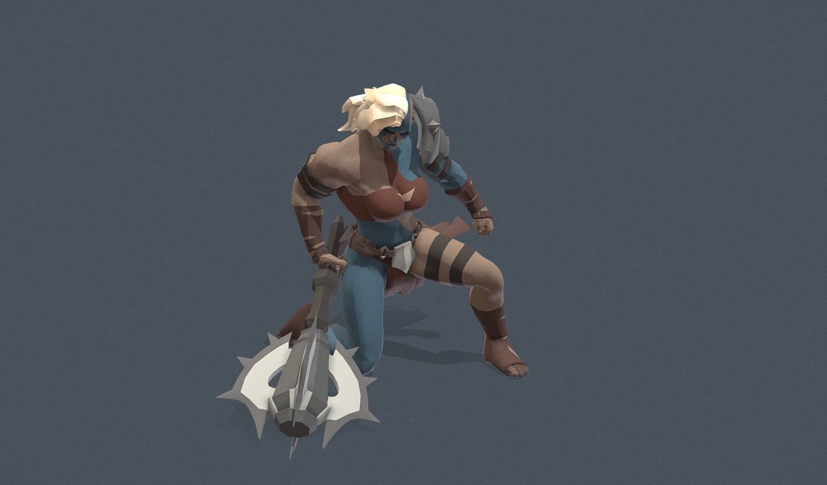 Polygon Art RPG - Hammerstorm Huntress Low-poly 3D model_5