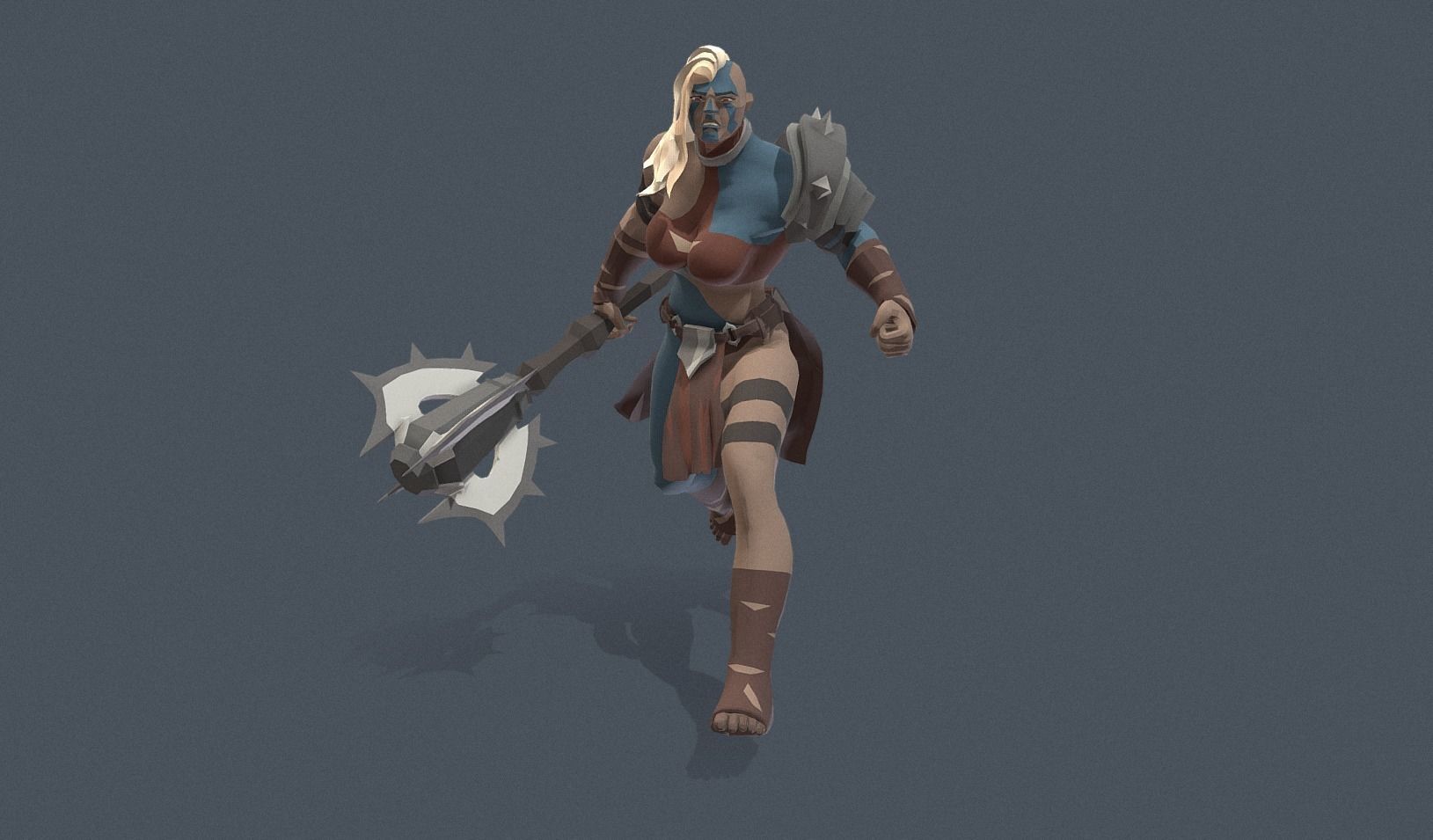 Polygon Art RPG - Hammerstorm Huntress Low-poly 3D model_6