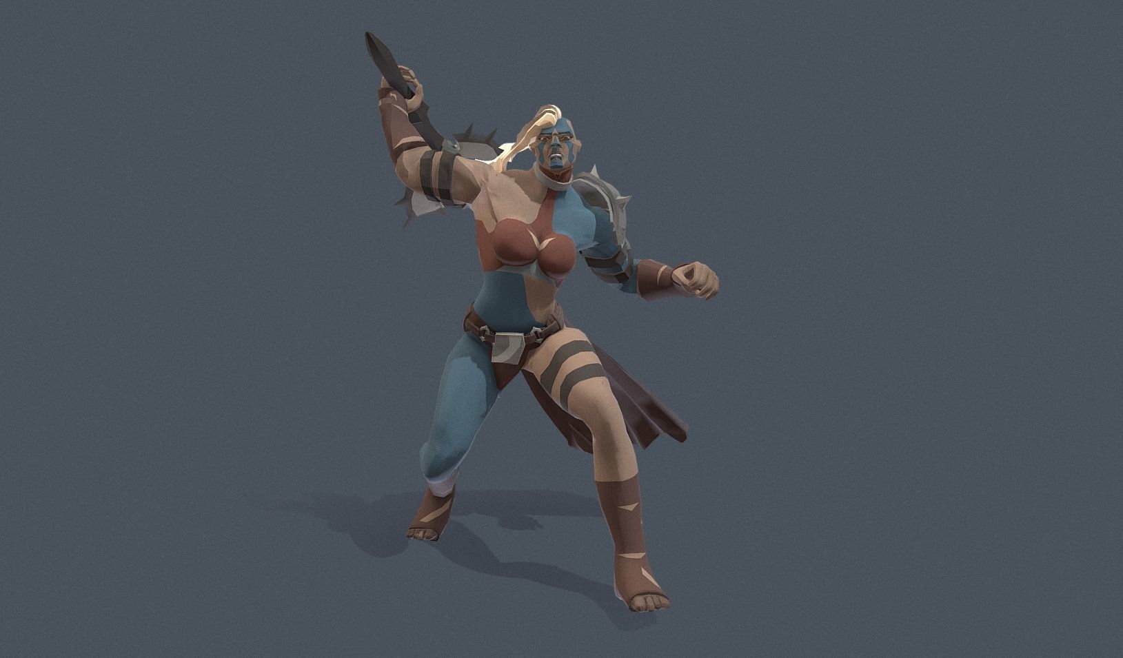 Polygon Art RPG - Hammerstorm Huntress Low-poly 3D model_3