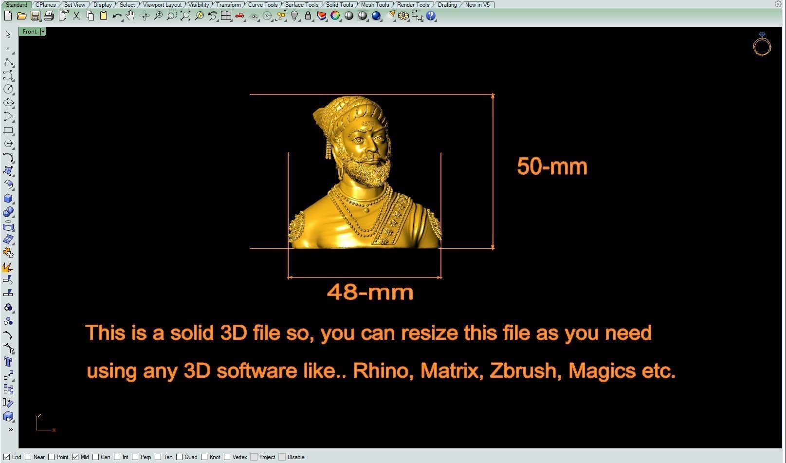 Shivaji Maharaj 3Dprint file 3D print model_2