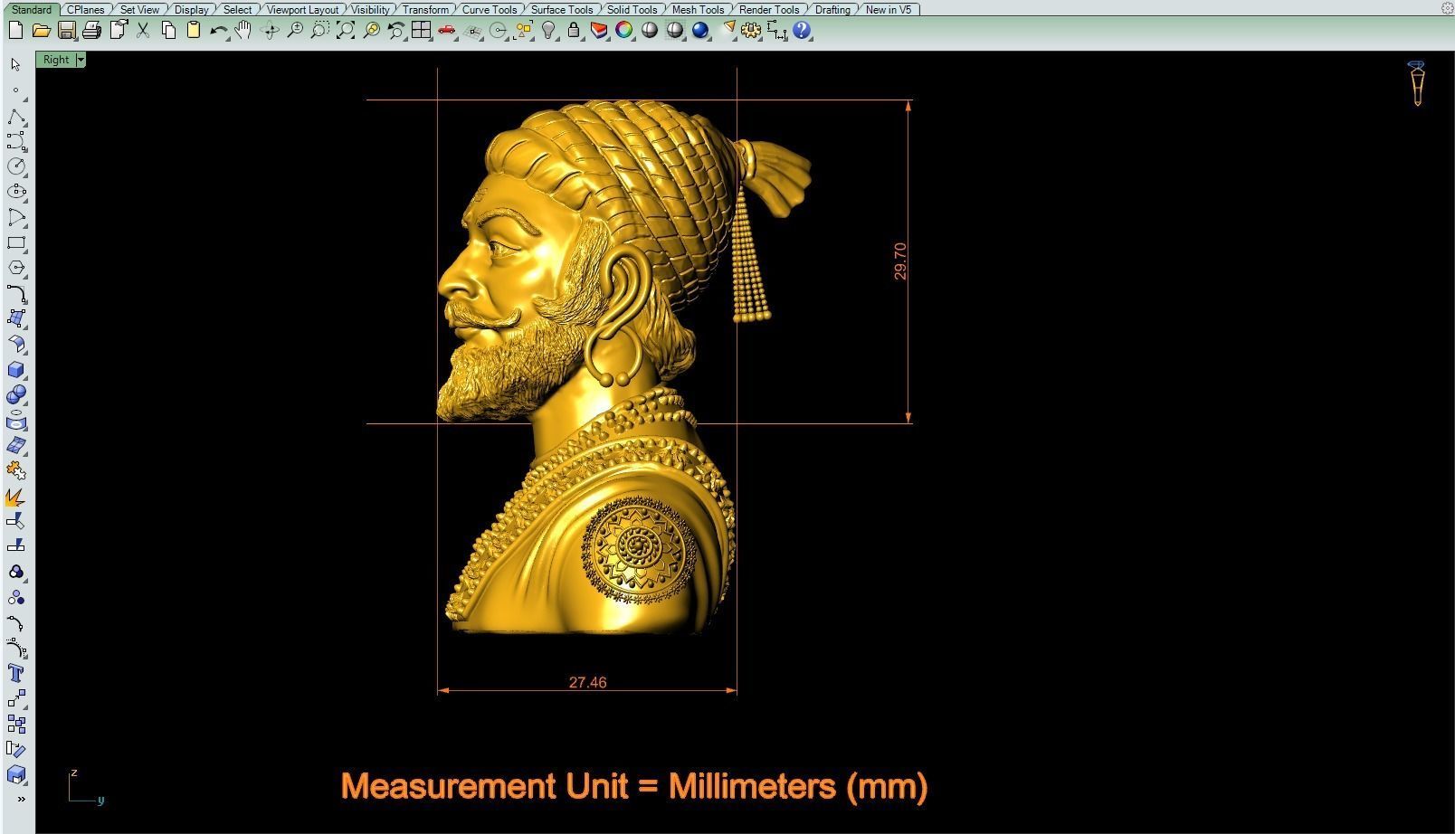 Shivaji Maharaj 3Dprint file 3D print model_5