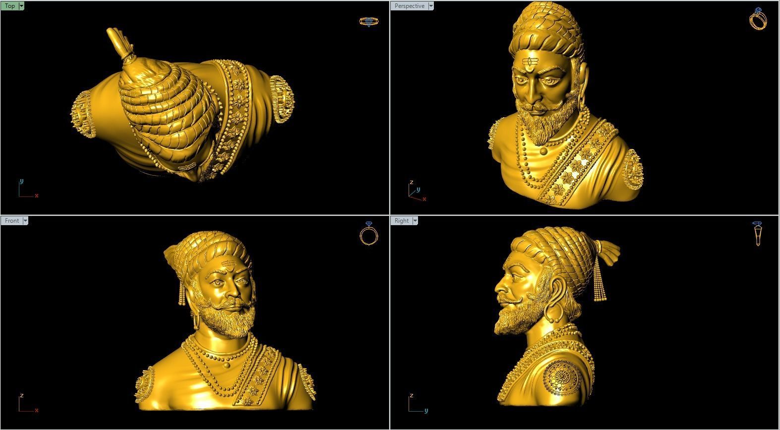 Shivaji Maharaj 3Dprint file 3D print model_3