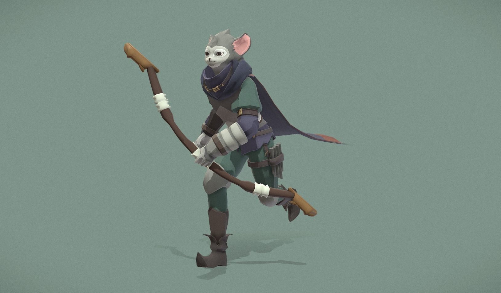 Polygon Art RPG - Swiftwind Archer Low-poly 3D model_10