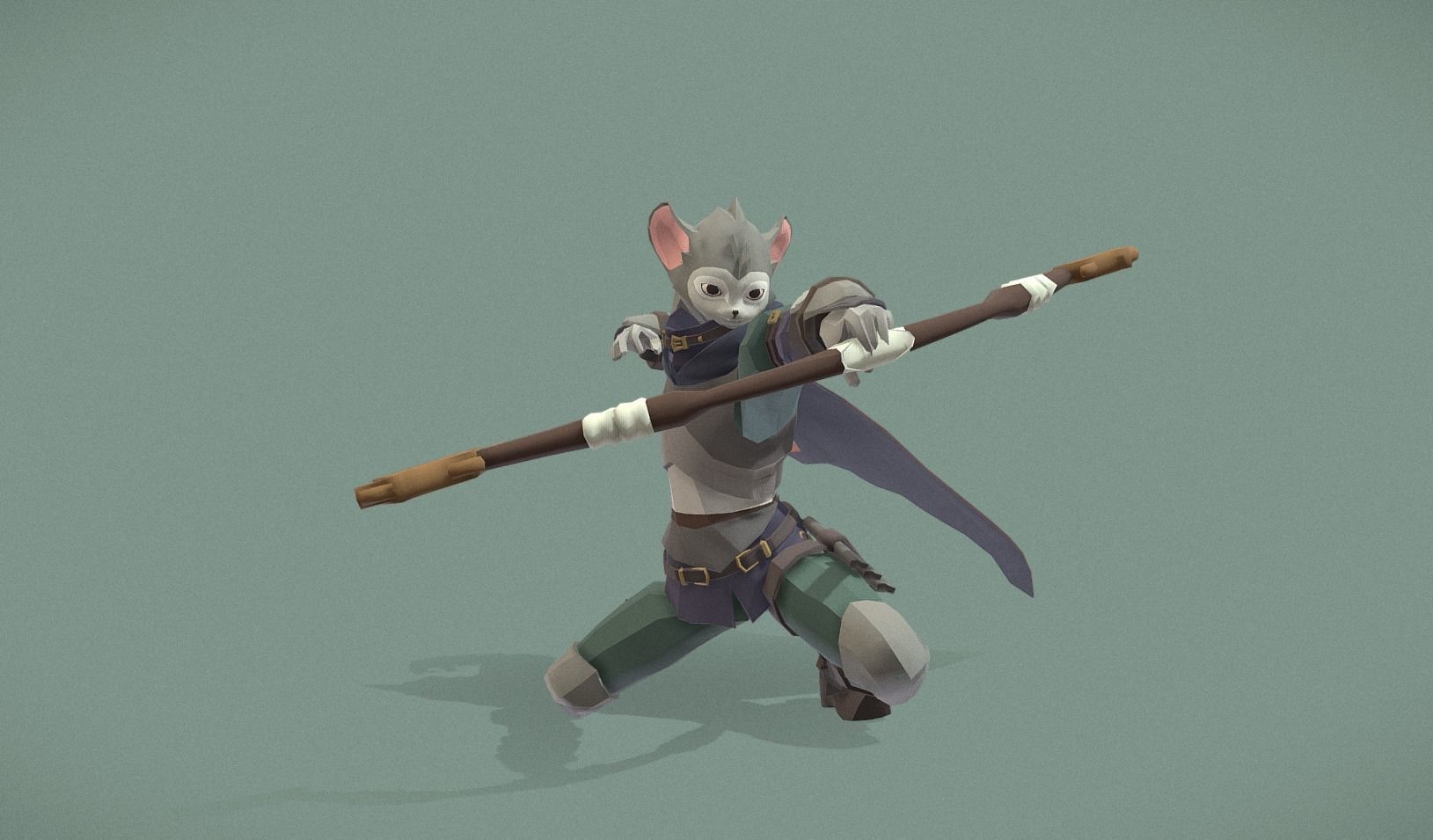 Polygon Art RPG - Swiftwind Archer Low-poly 3D model_7