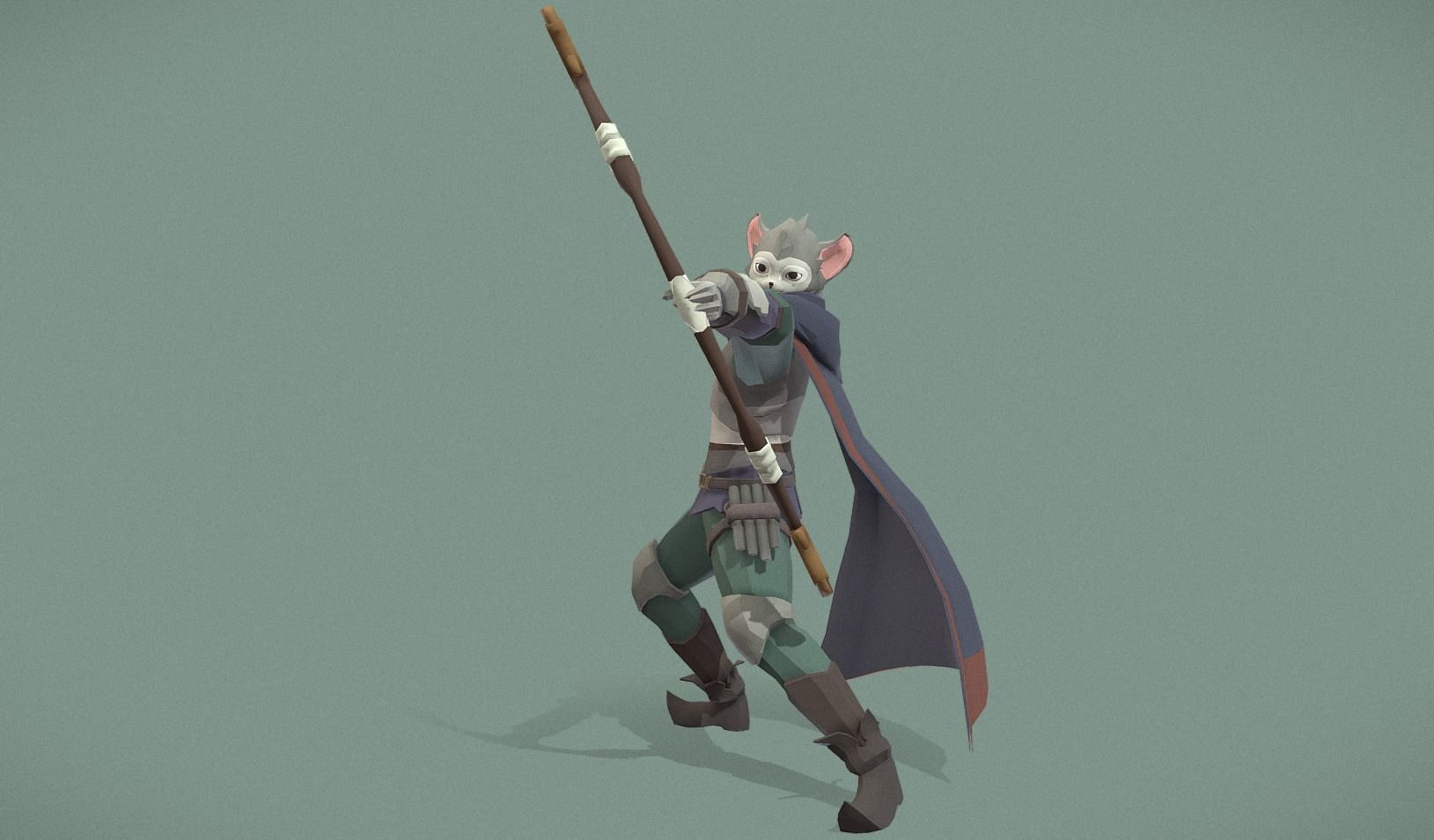 Polygon Art RPG - Swiftwind Archer Low-poly 3D model_5
