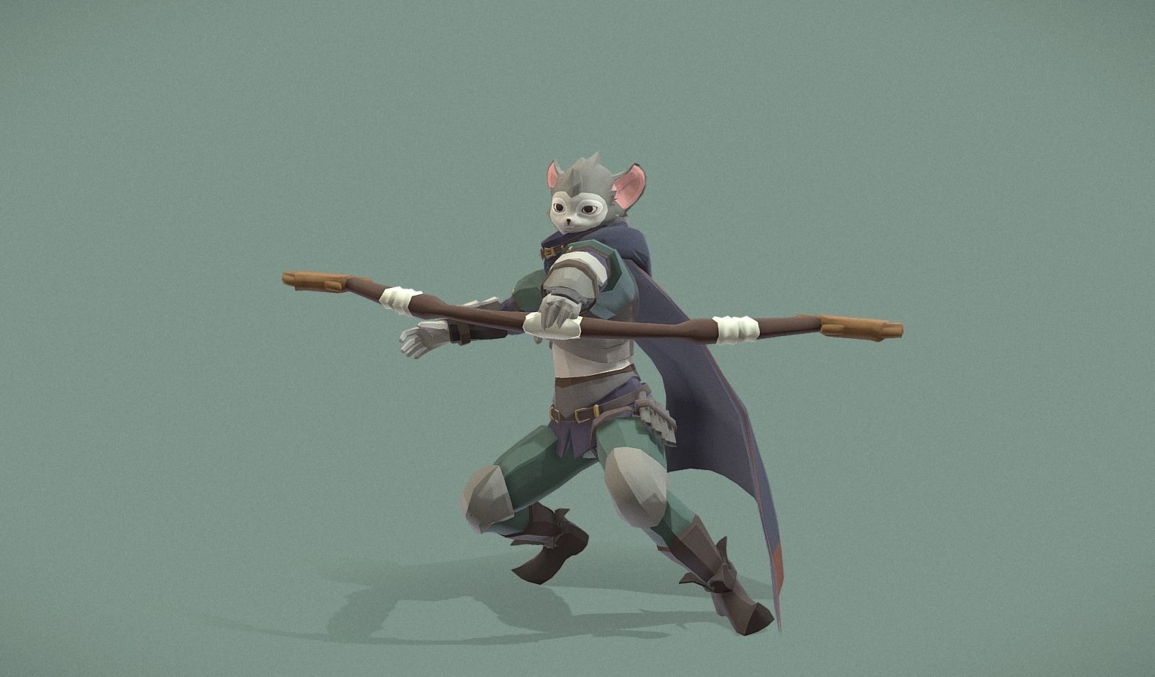 Polygon Art RPG - Swiftwind Archer Low-poly 3D model_6