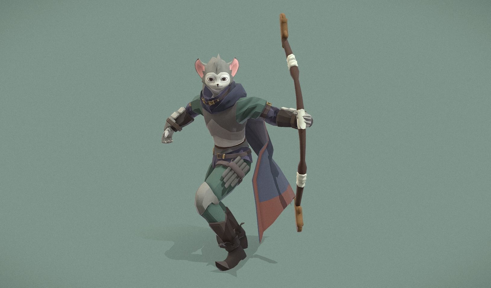 Polygon Art RPG - Swiftwind Archer Low-poly 3D model_3