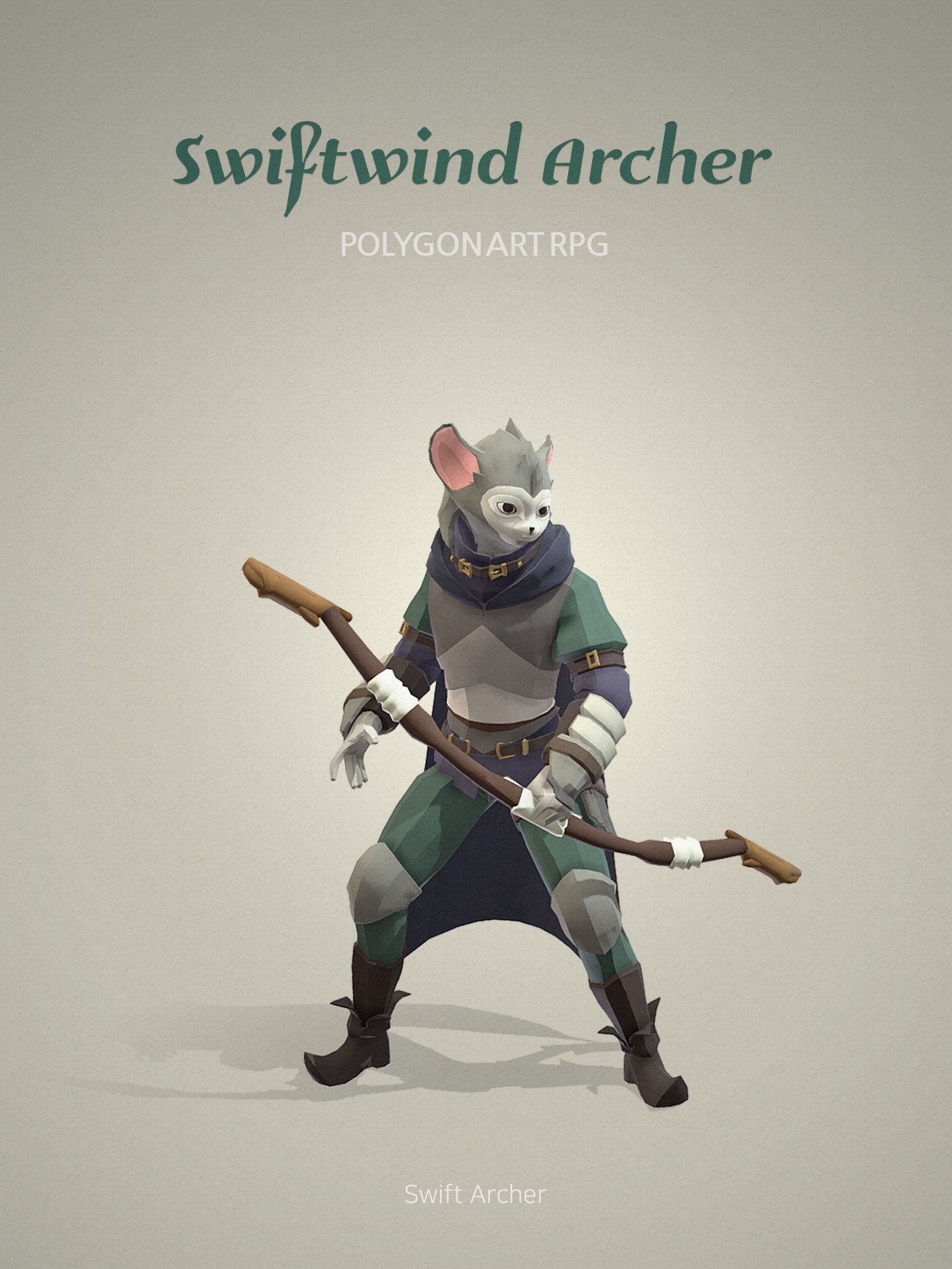 Polygon Art RPG - Swiftwind Archer Low-poly 3D model_2
