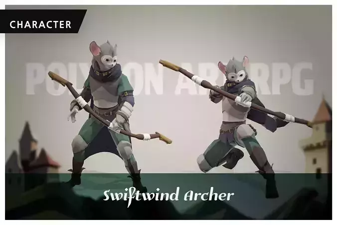 Polygon Art RPG - Swiftwind Archer Low-poly 3D model