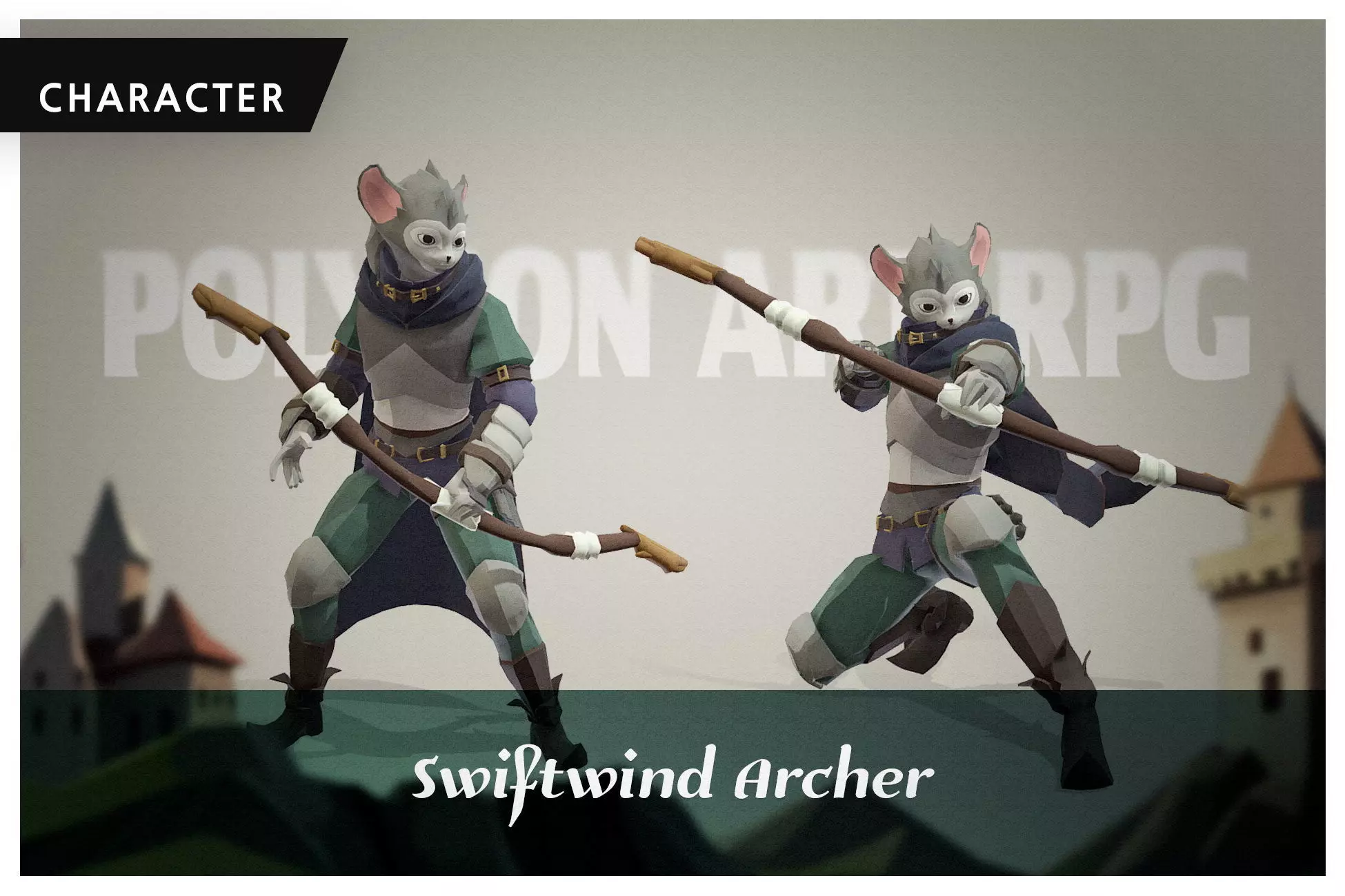 Polygon Art RPG - Swiftwind Archer Low-poly 3D model_0