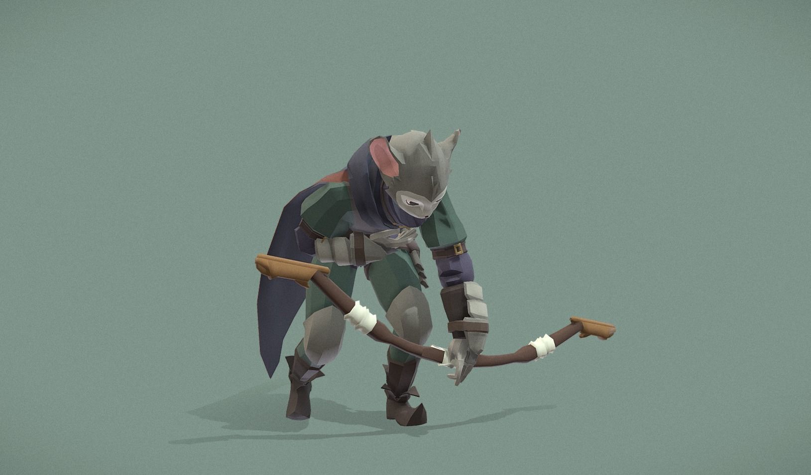 Polygon Art RPG - Swiftwind Archer Low-poly 3D model_9