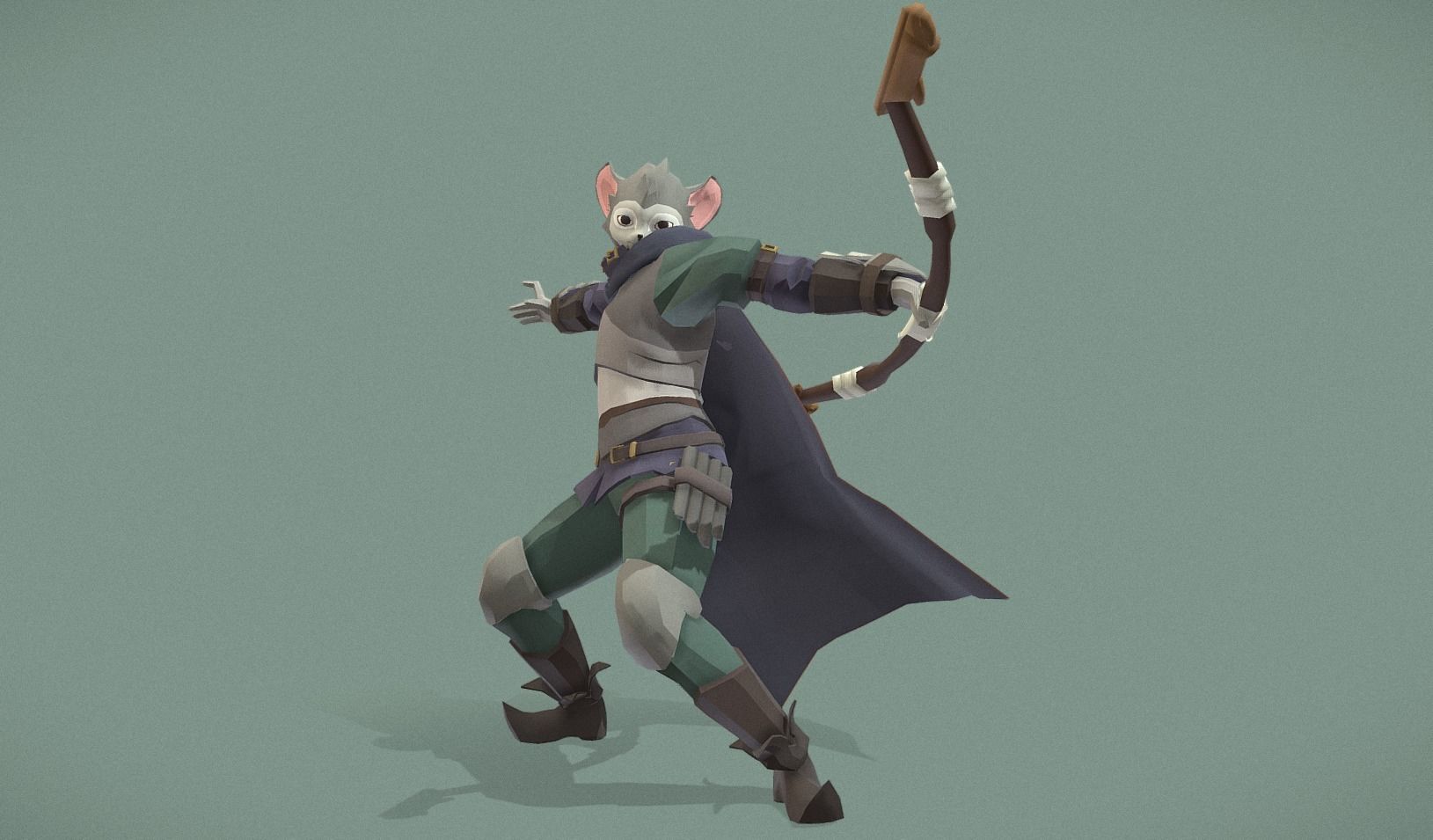 Polygon Art RPG - Swiftwind Archer Low-poly 3D model_8