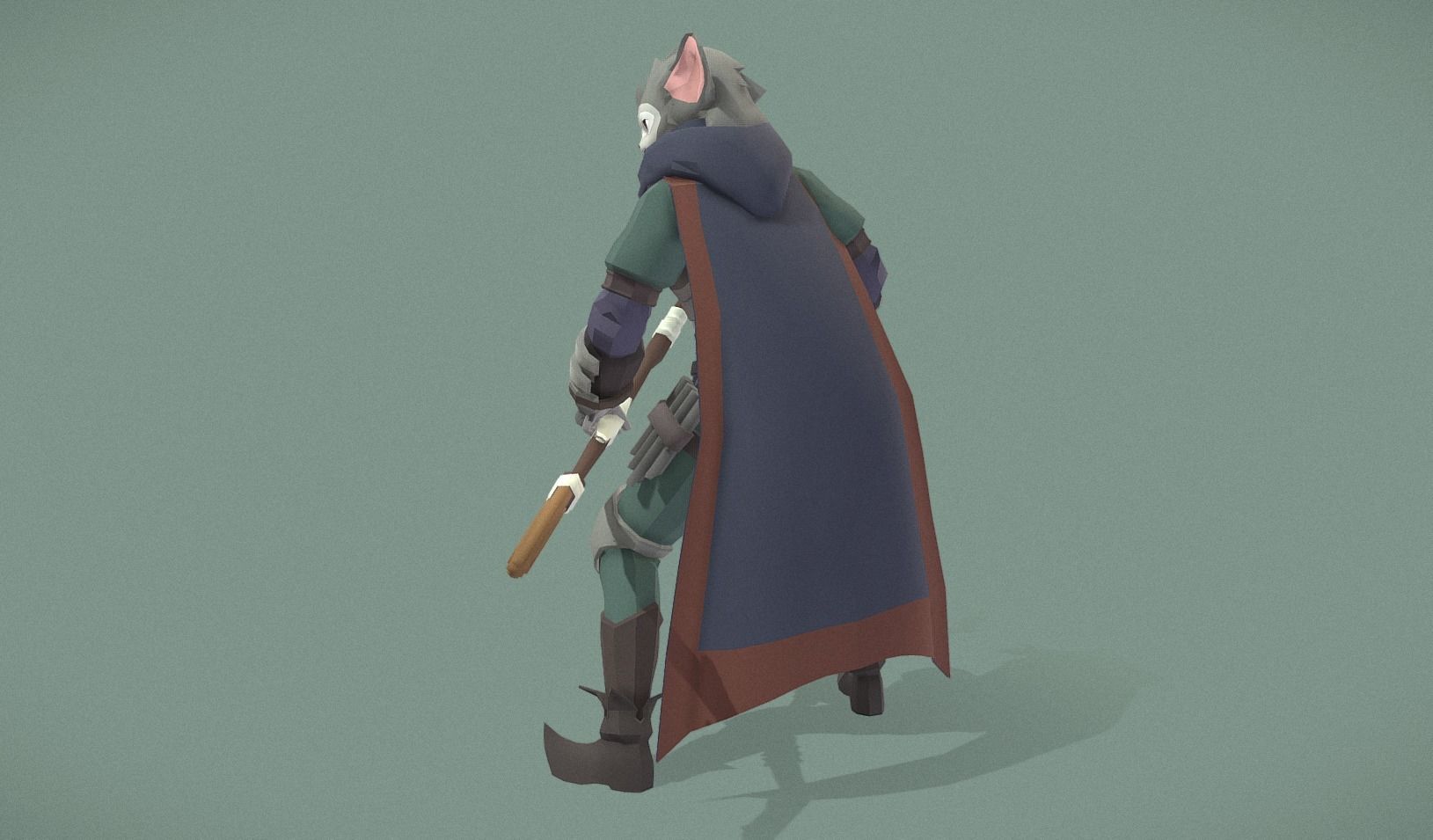 Polygon Art RPG - Swiftwind Archer Low-poly 3D model_13