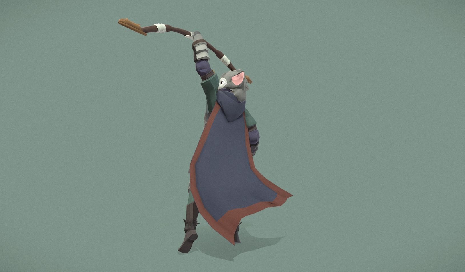 Polygon Art RPG - Swiftwind Archer Low-poly 3D model_12