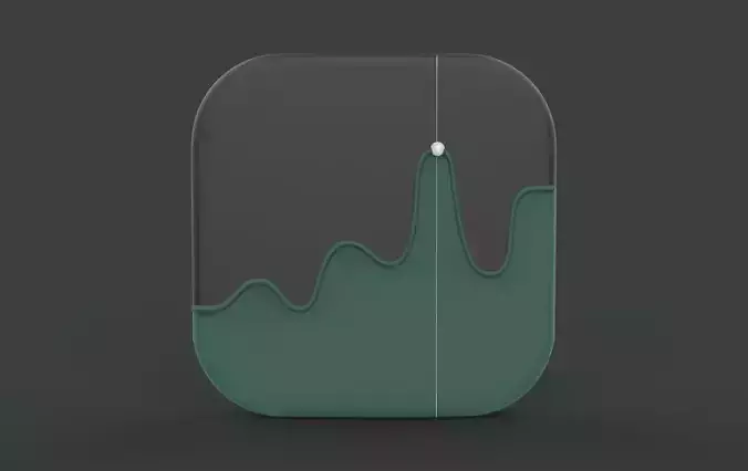 Stocks icon 3D model