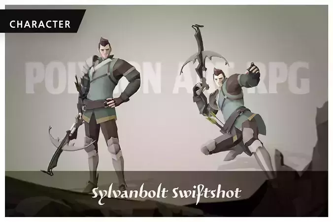 Polygon Art RPG - Sylvanbolt Swiftshot Low-poly 3D model