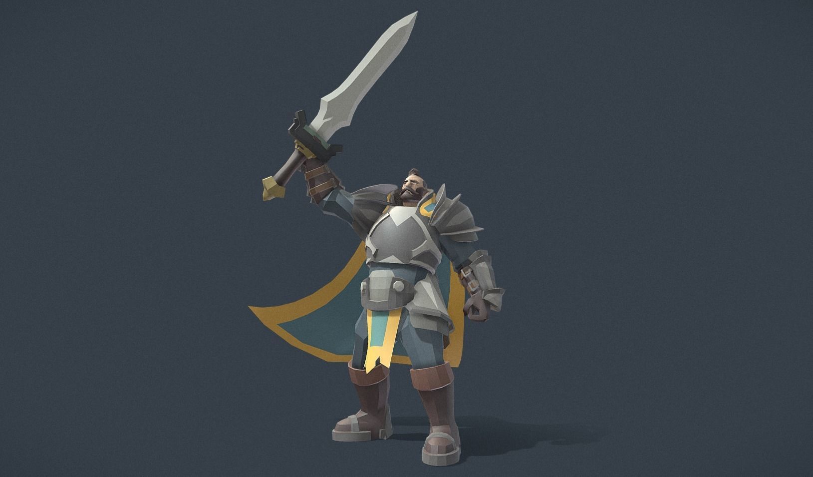 Polygon Art RPG - Battleworn Veteran Low-poly 3D model_8