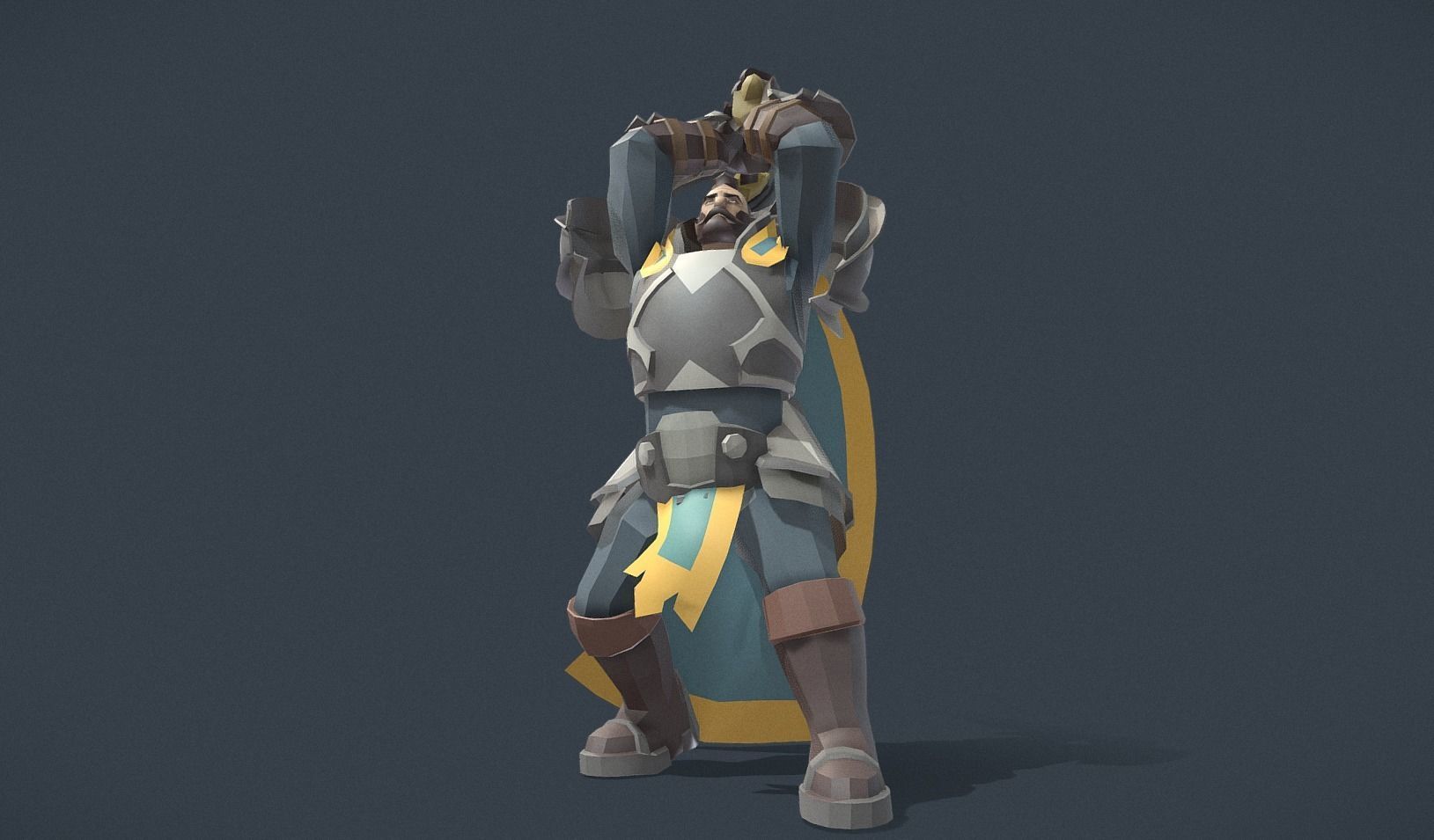 Polygon Art RPG - Battleworn Veteran Low-poly 3D model_12