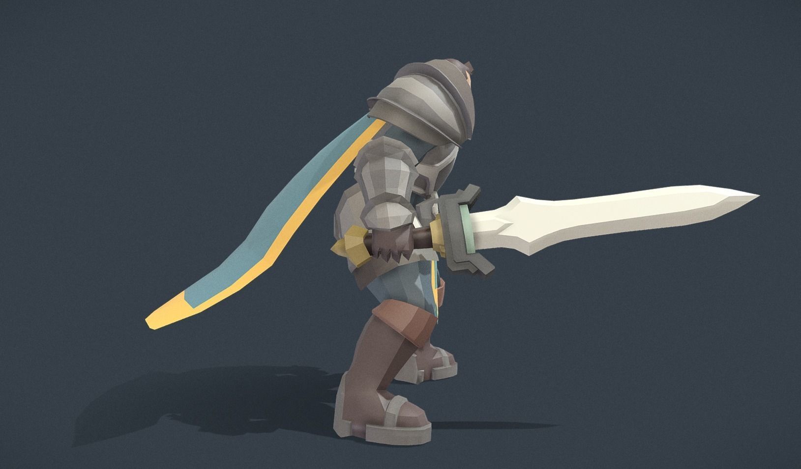 Polygon Art RPG - Battleworn Veteran Low-poly 3D model_4