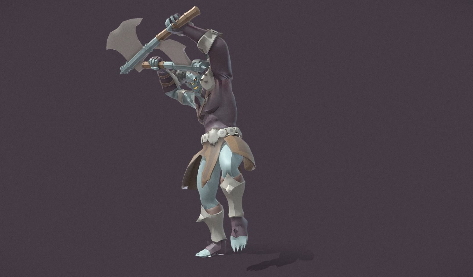 Polygon Art RPG - Azurehorn Doomcleaver Low-poly 3D model_13