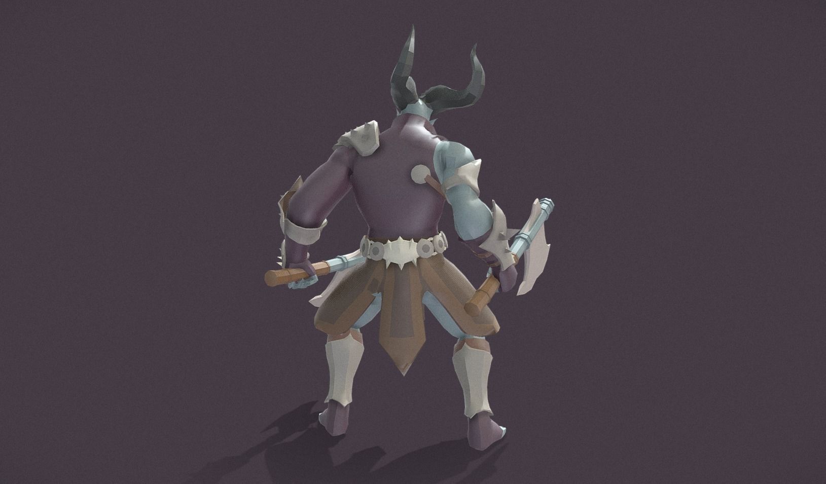 Polygon Art RPG - Azurehorn Doomcleaver Low-poly 3D model_5