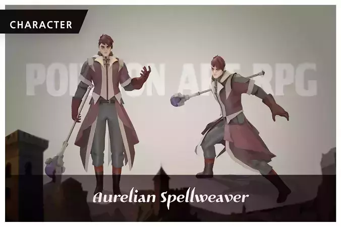 Polygon Art RPG - Aurelian Spellweaver Low-poly 3D model