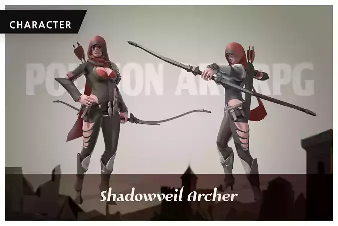 Polygon Art RPG - Shadowveil Archer Low-poly 3D model