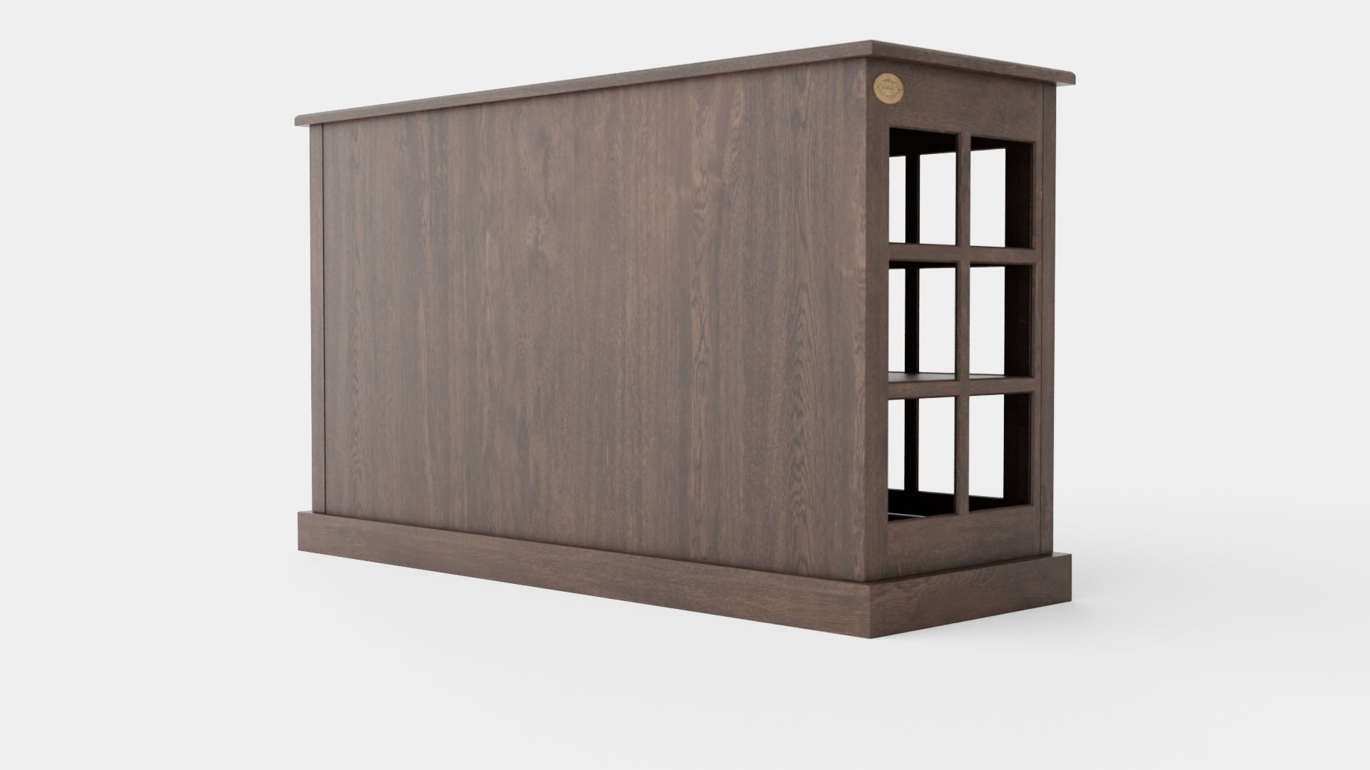 Seethrough LOW cabinet wenge Low-poly 3D model_3