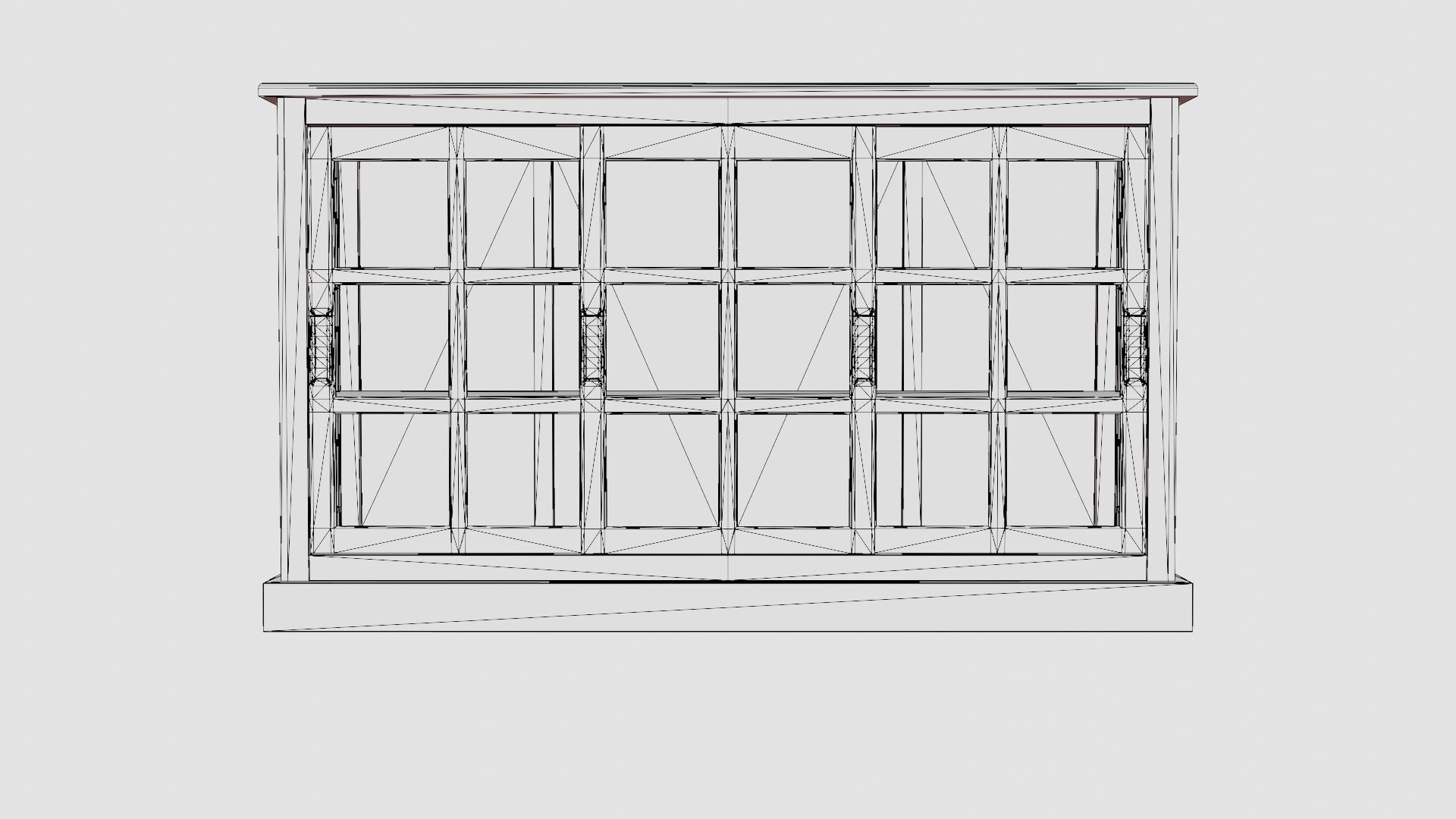 Seethrough LOW cabinet wenge Low-poly 3D model_6