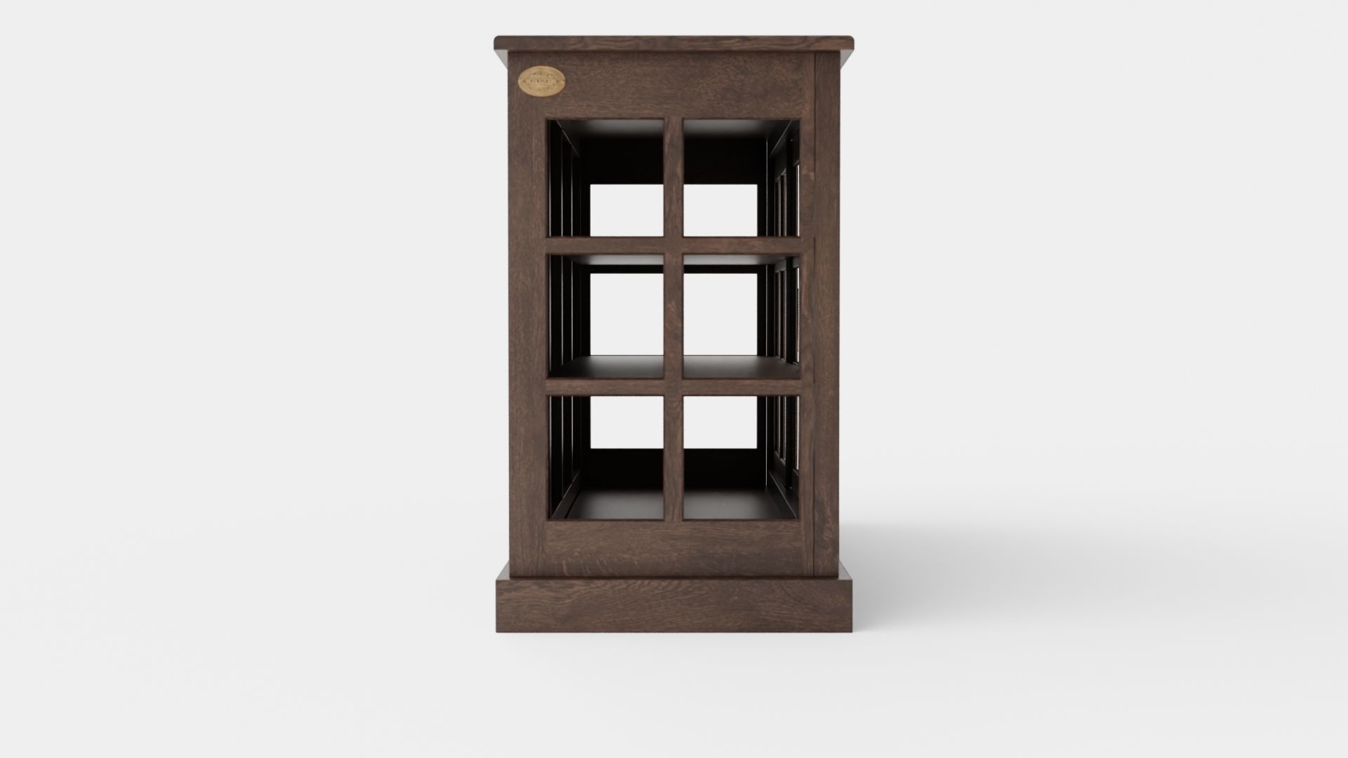 Seethrough LOW cabinet wenge Low-poly 3D model_2