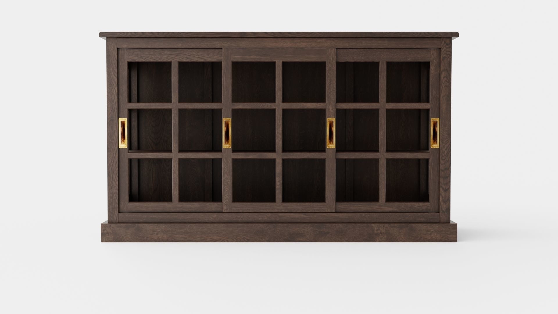 Seethrough LOW cabinet wenge Low-poly 3D model_1