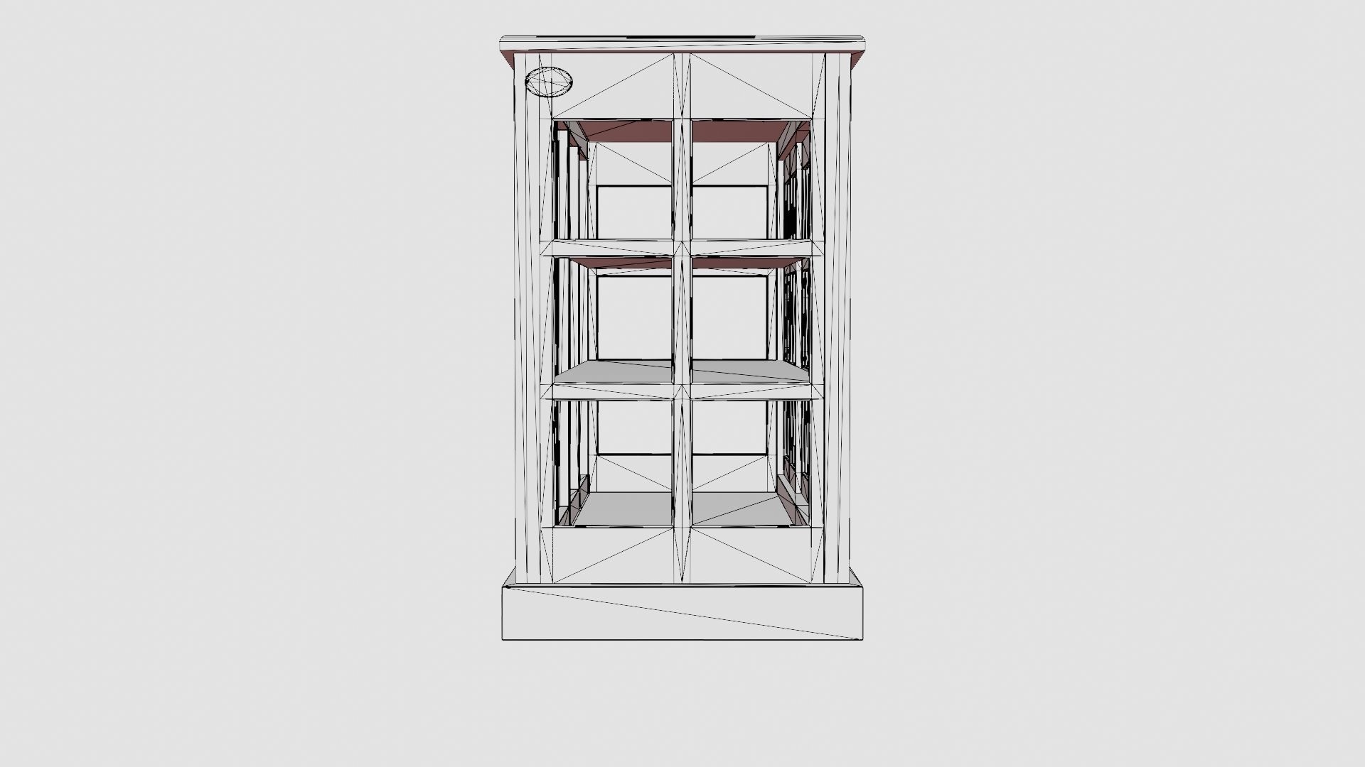 Seethrough LOW cabinet wenge Low-poly 3D model_8