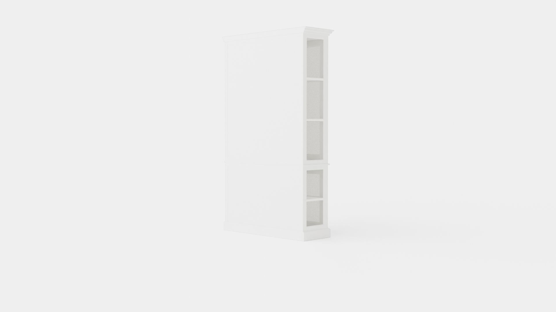 Seethrough display cabinet white Low-poly 3D model_3