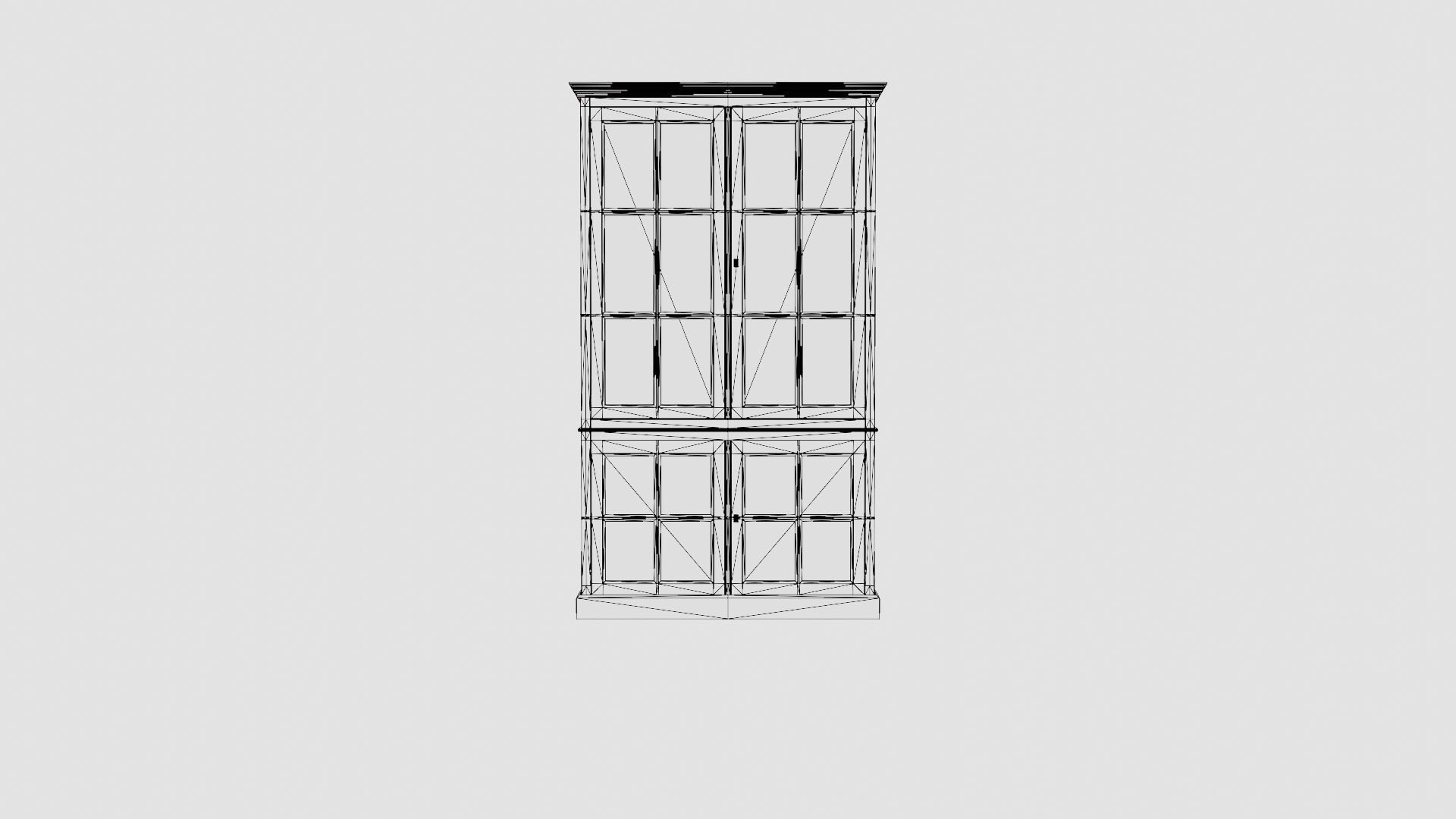 Seethrough display cabinet white Low-poly 3D model_6