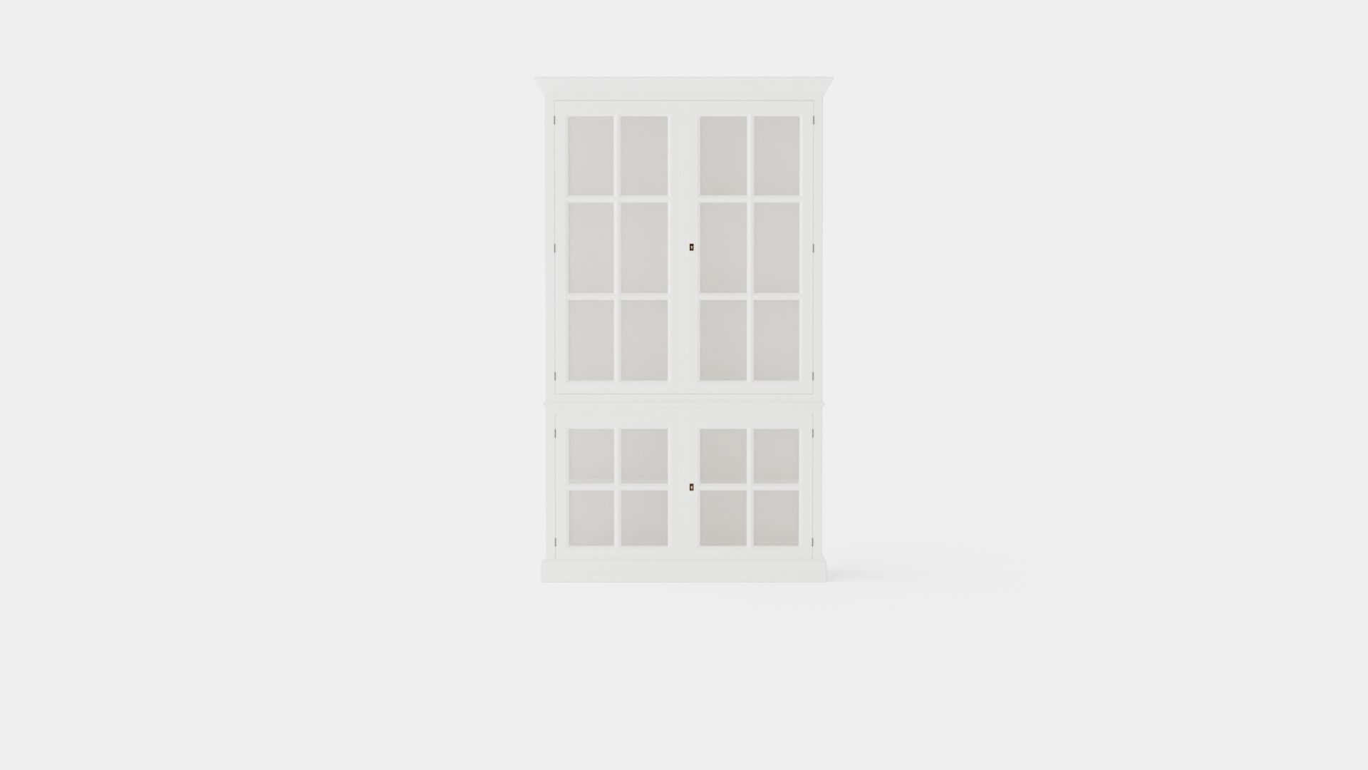 Seethrough display cabinet white Low-poly 3D model_1