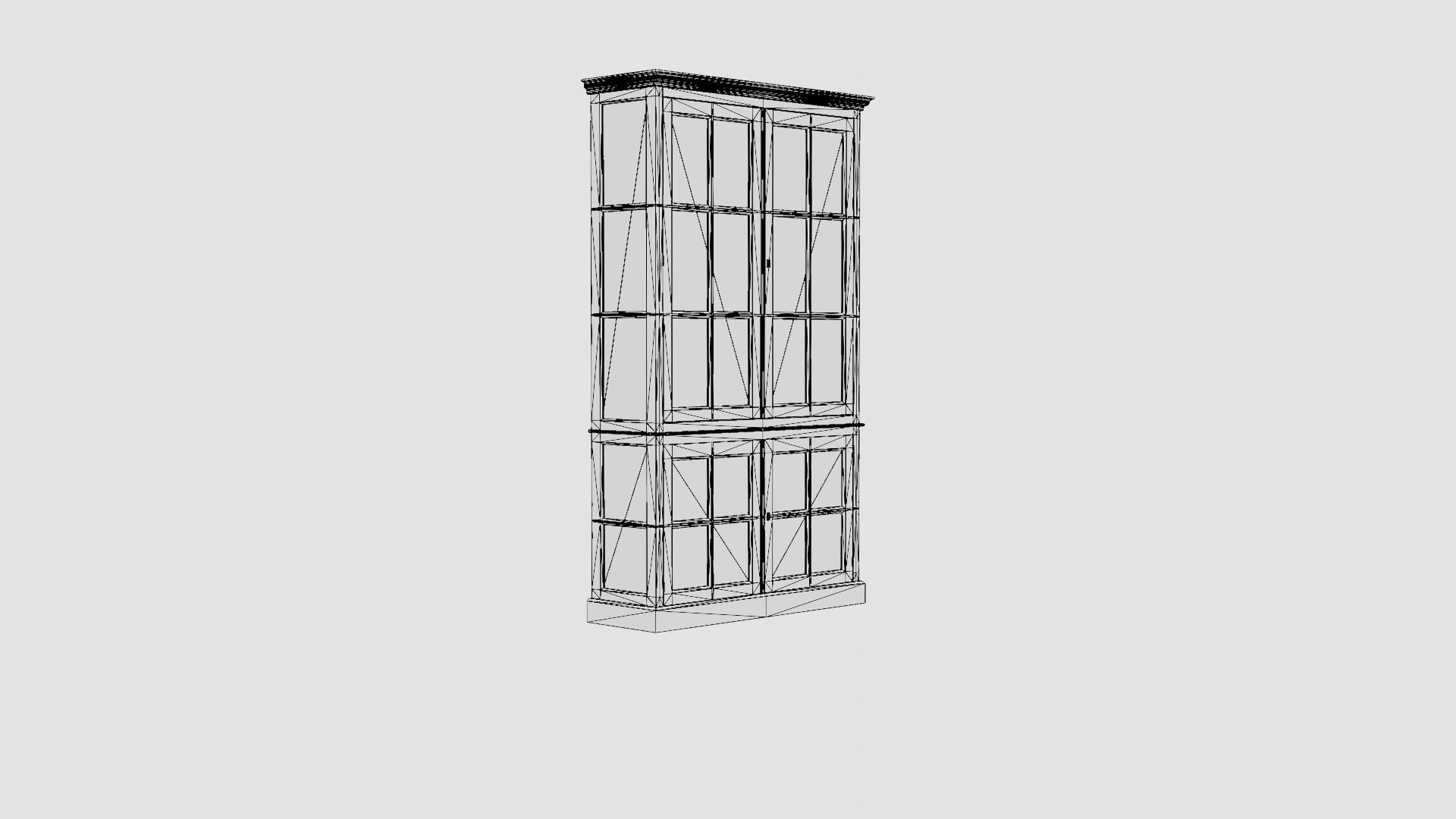 Seethrough display cabinet white Low-poly 3D model_7