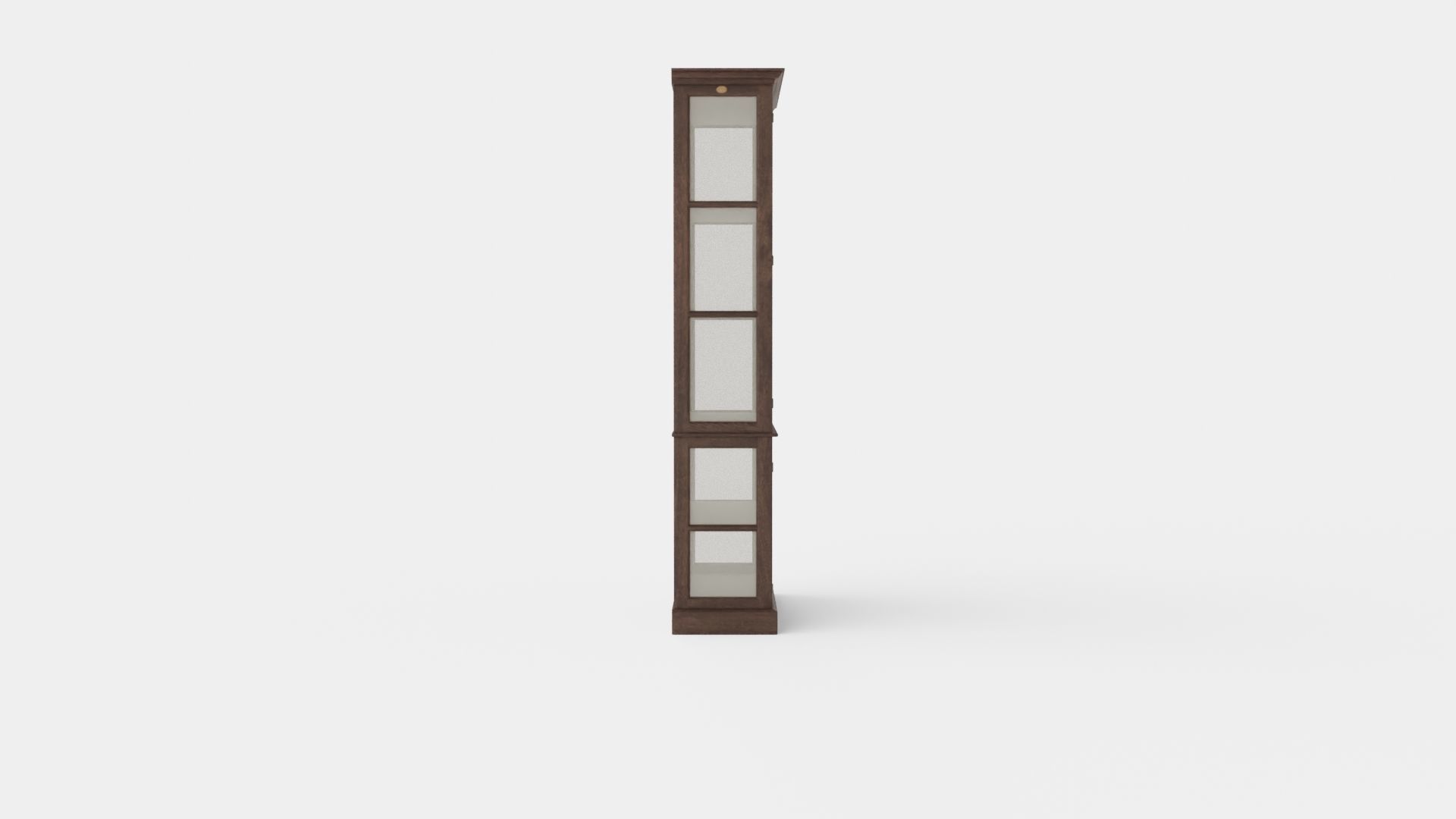 Seethrough display cabinet wenge Low-poly 3D model_2
