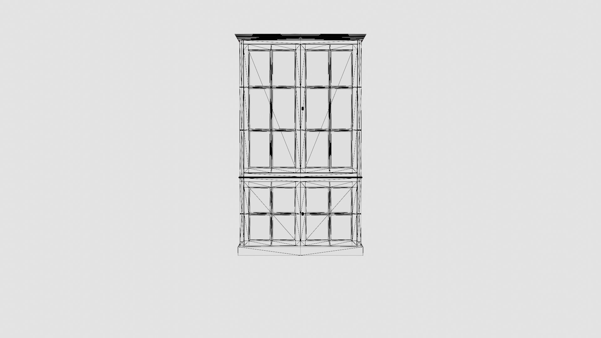 Seethrough display cabinet wenge Low-poly 3D model_6