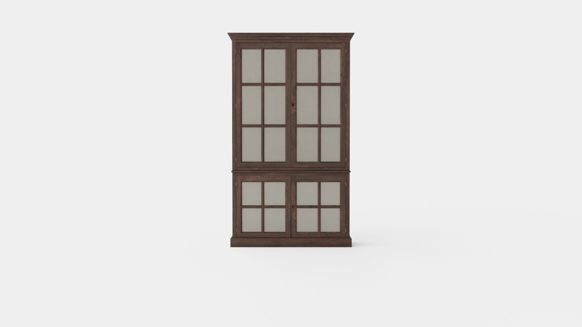 Seethrough display cabinet wenge Low-poly 3D model_1