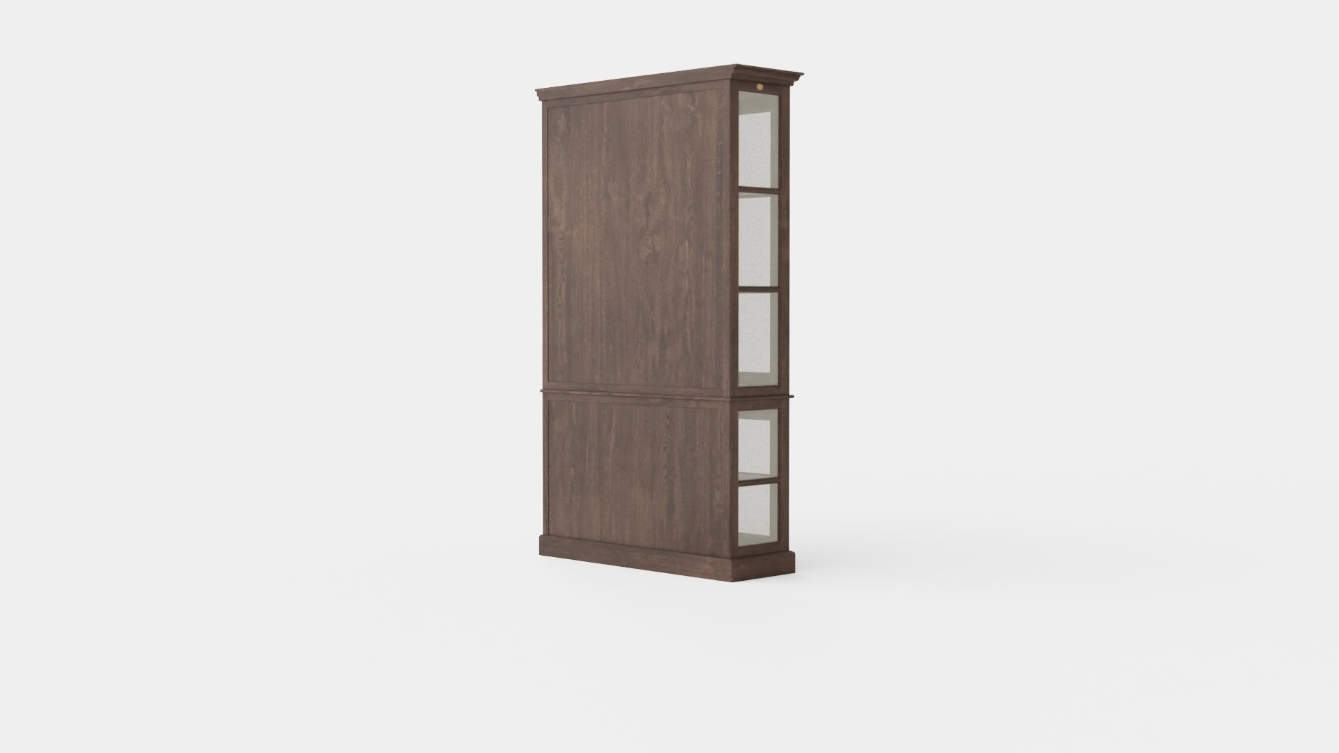 Seethrough display cabinet wenge Low-poly 3D model_3