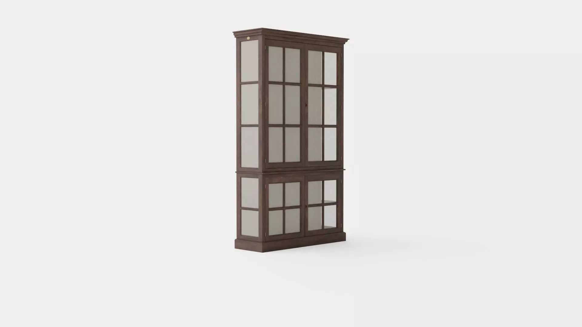 Seethrough display cabinet wenge Low-poly 3D model_0