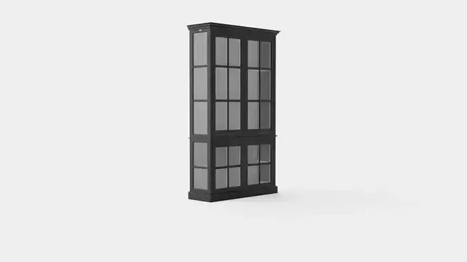 Seethrough display cabinet black-white